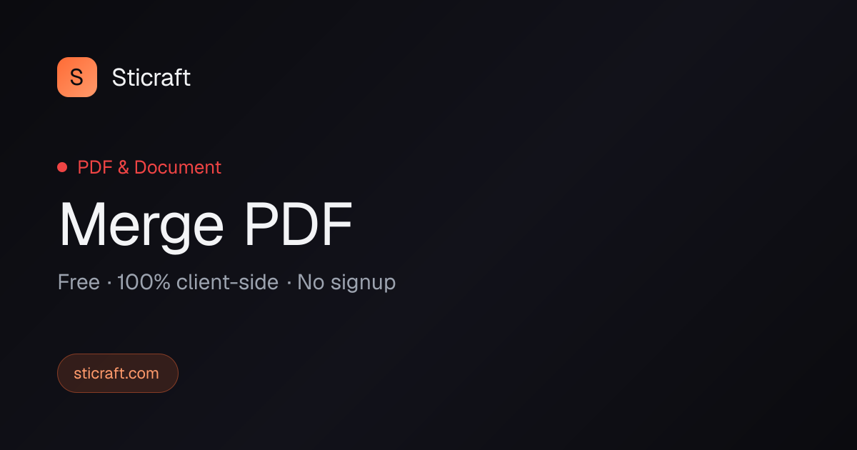 I built Sticraft: free PDF and image tools that process files in your browser